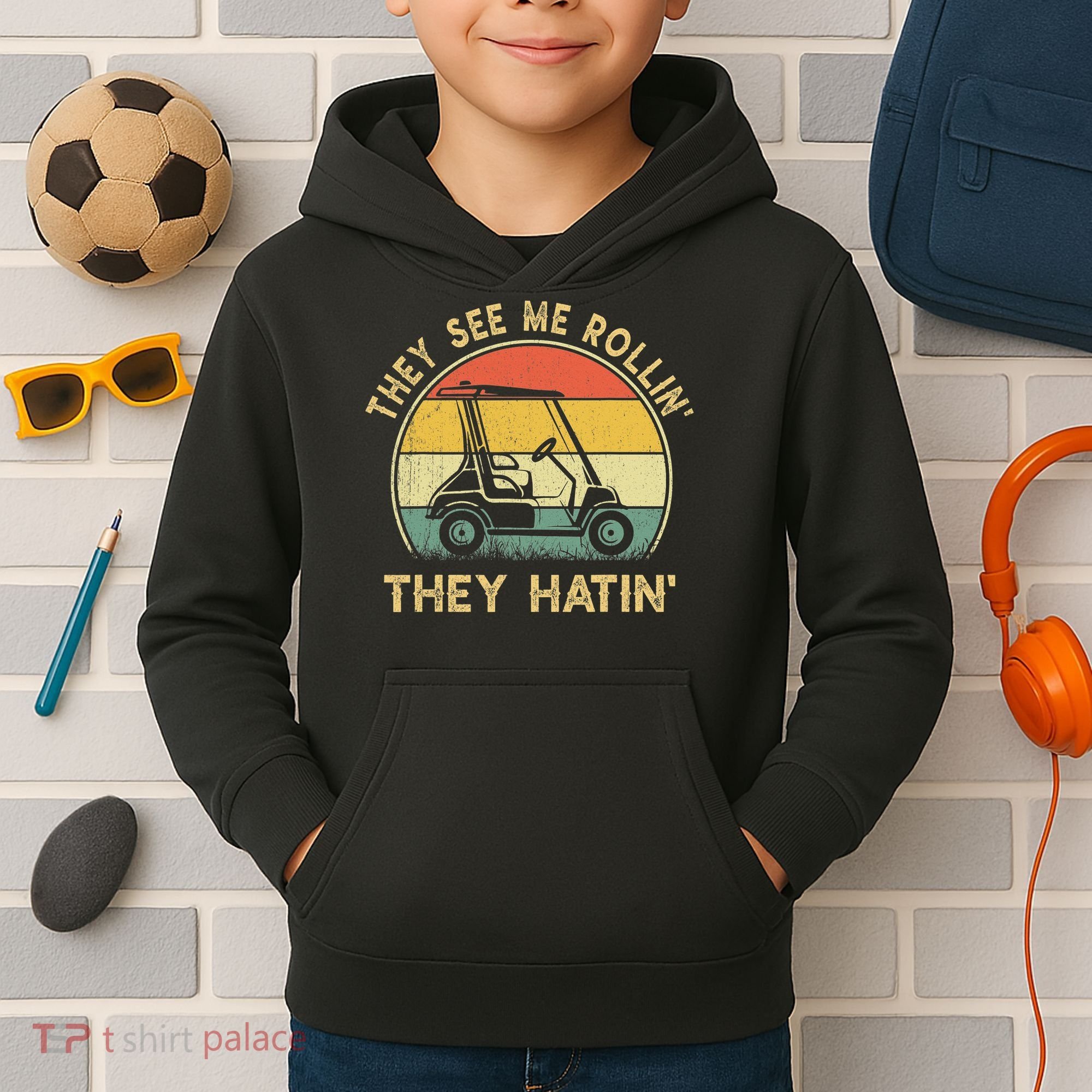 Funny Golf Cart It's a Villages Thing Golf Car Humor Kids Hoodie