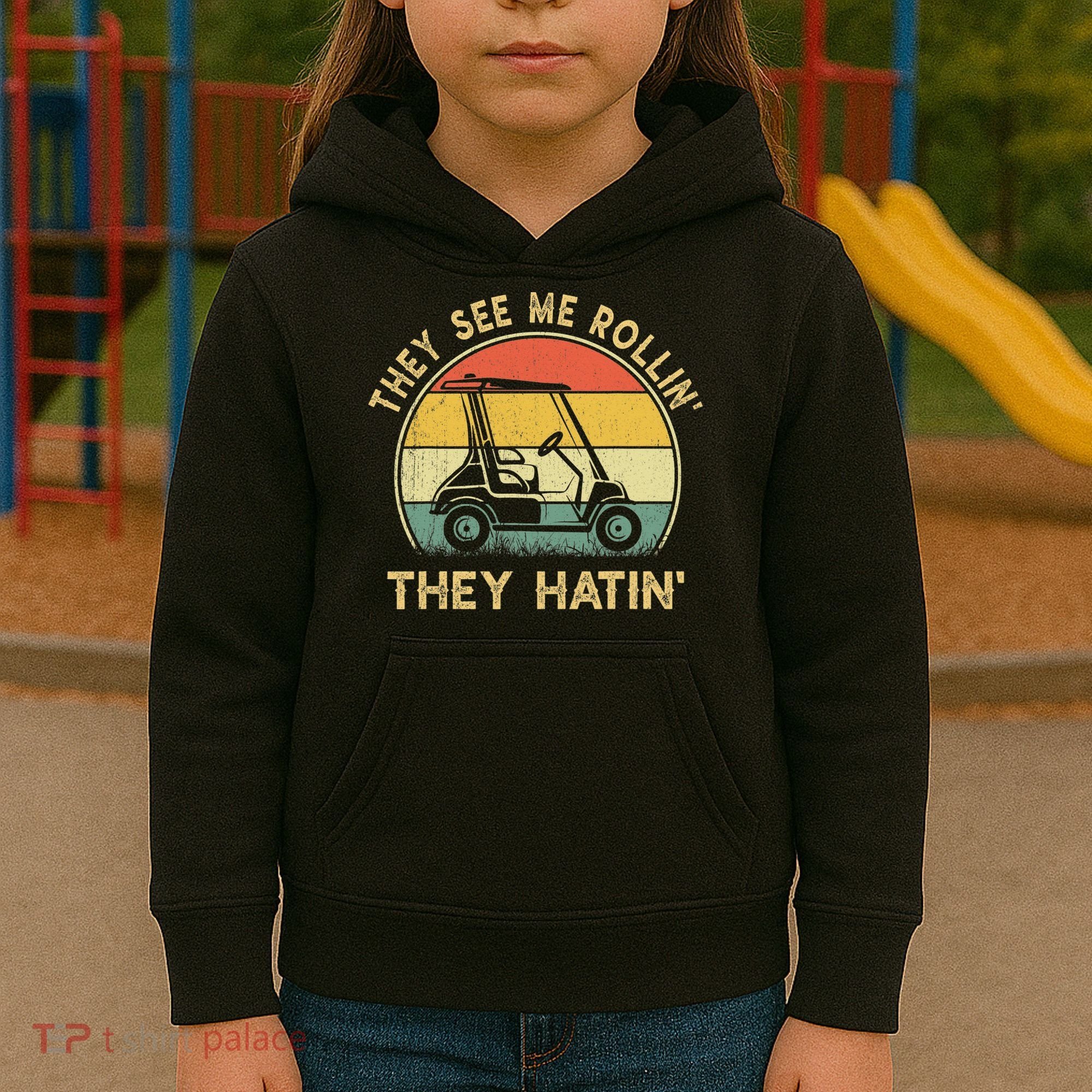 Funny Golf Cart It's a Villages Thing Golf Car Humor Kids Hoodie
