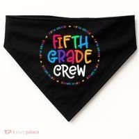Fifth Grade Crew 5th Grade Back To School Teacher USA-Made Doggie Bandana thumb 0
