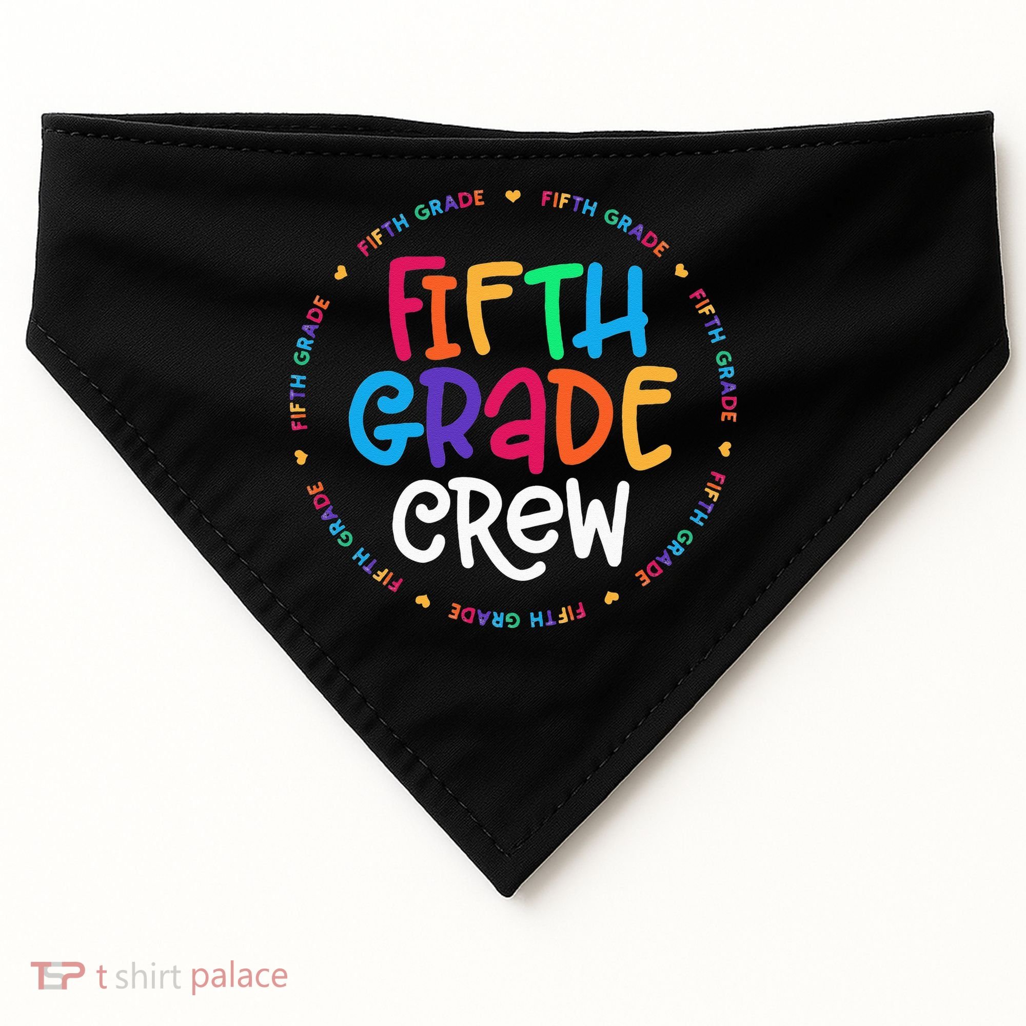 Fifth Grade Crew 5th Grade Back To School Teacher USA-Made Doggie Bandana