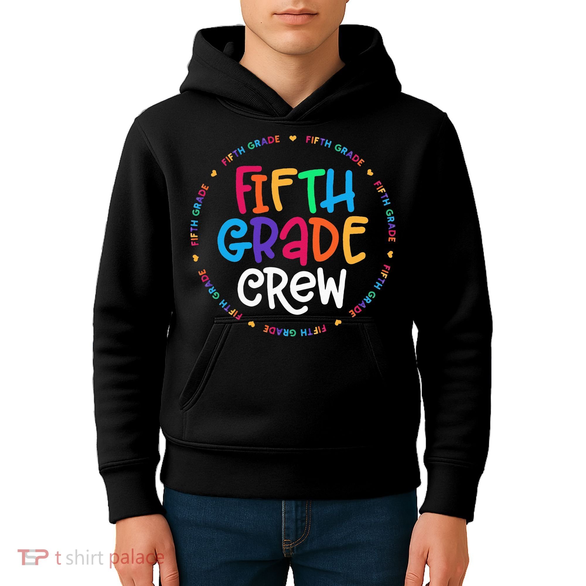 Fifth Grade Crew 5th Grade Back To School Teacher Kids Hoodie
