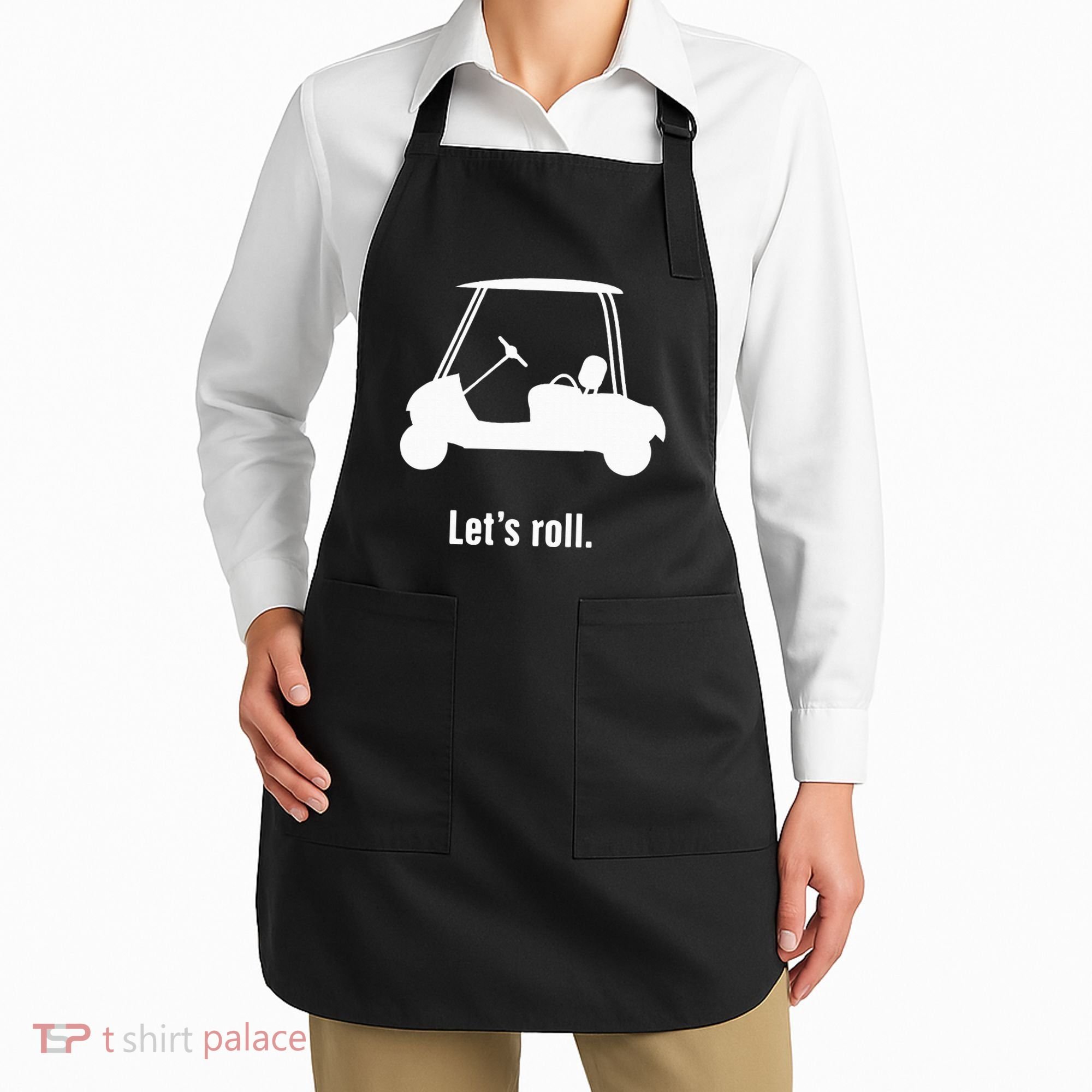 Funny Golf Cart LetS Roll Apron