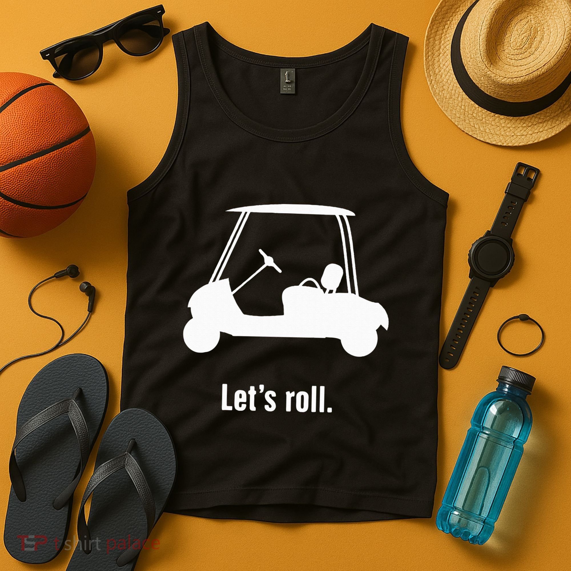 Funny Golf Cart LetS Roll Tank Top