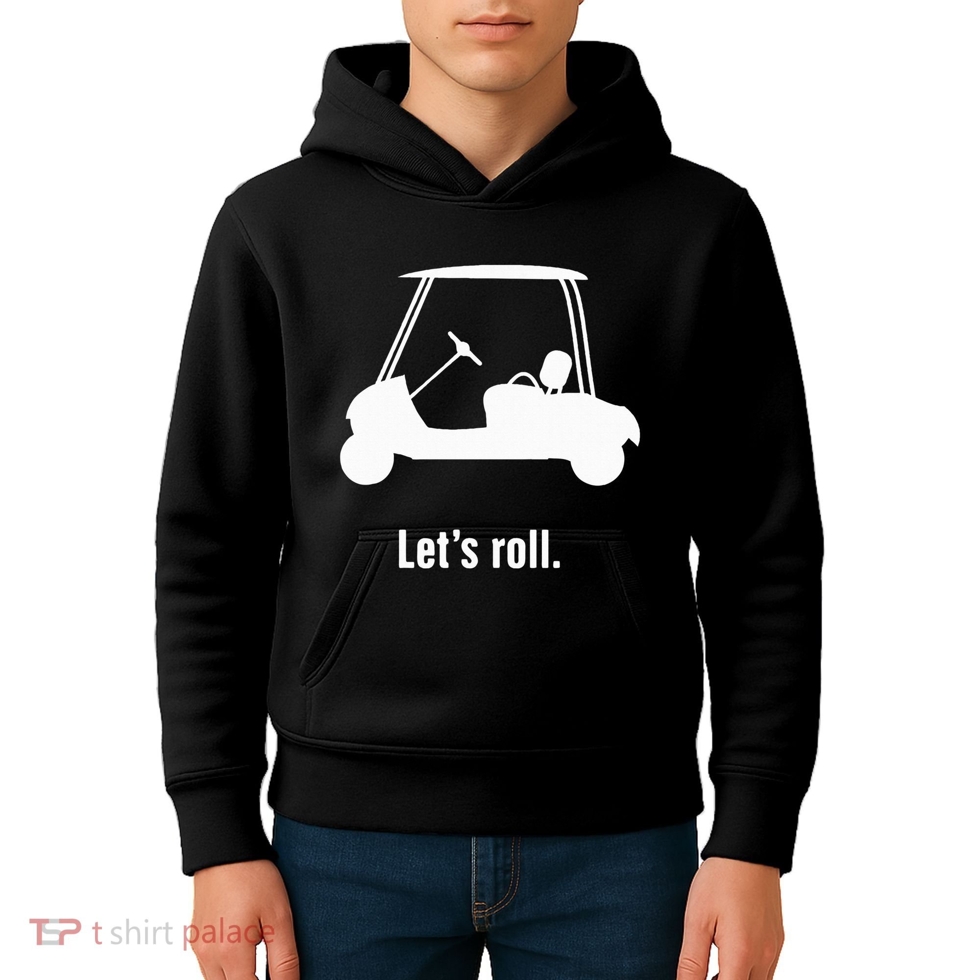 Funny Golf Cart LetS Roll Kids Hoodie