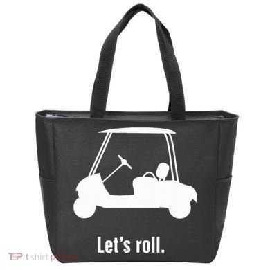 Funny Golf Cart LetS Roll Tote Bag