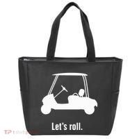 Funny Golf Cart LetS Roll Tote Bag thumb 0