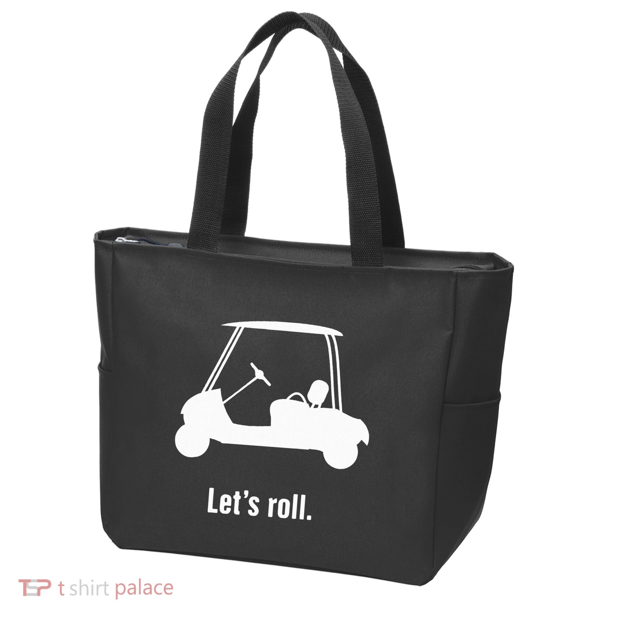 Funny Golf Cart LetS Roll Tote Bag