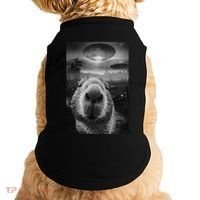 Funny Graphic Capybara Selfie With Ufos Weird Doggie Tank thumb 0