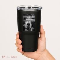 Funny Graphic Capybara Selfie With Ufos Weird Tumbler thumb 2