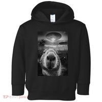 Funny Graphic Capybara Selfie With Ufos Weird Toddler Hoodie thumb 0