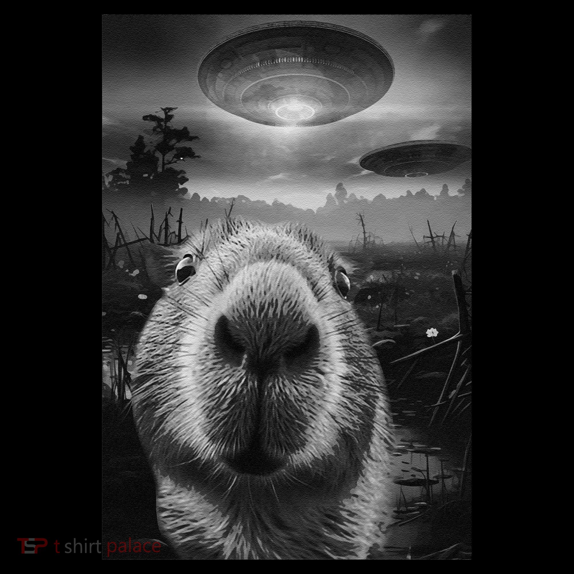 Funny Graphic Capybara Selfie With Ufos Weird Toddler T-Shirt