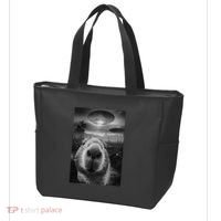 Funny Graphic Capybara Selfie With Ufos Weird Tote Bag thumb 3