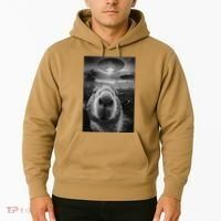 Funny Graphic Capybara Selfie With Ufos Weird Hoodie thumb 2
