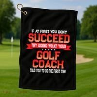Fun Golf Coach Gift Funny Golfing Coaches Quote Great Gift Golf Towel thumb 1