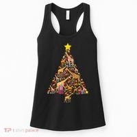Funny Giraffe Christmas Tree Zookeeper Xmas Women's Tank Top thumb 0