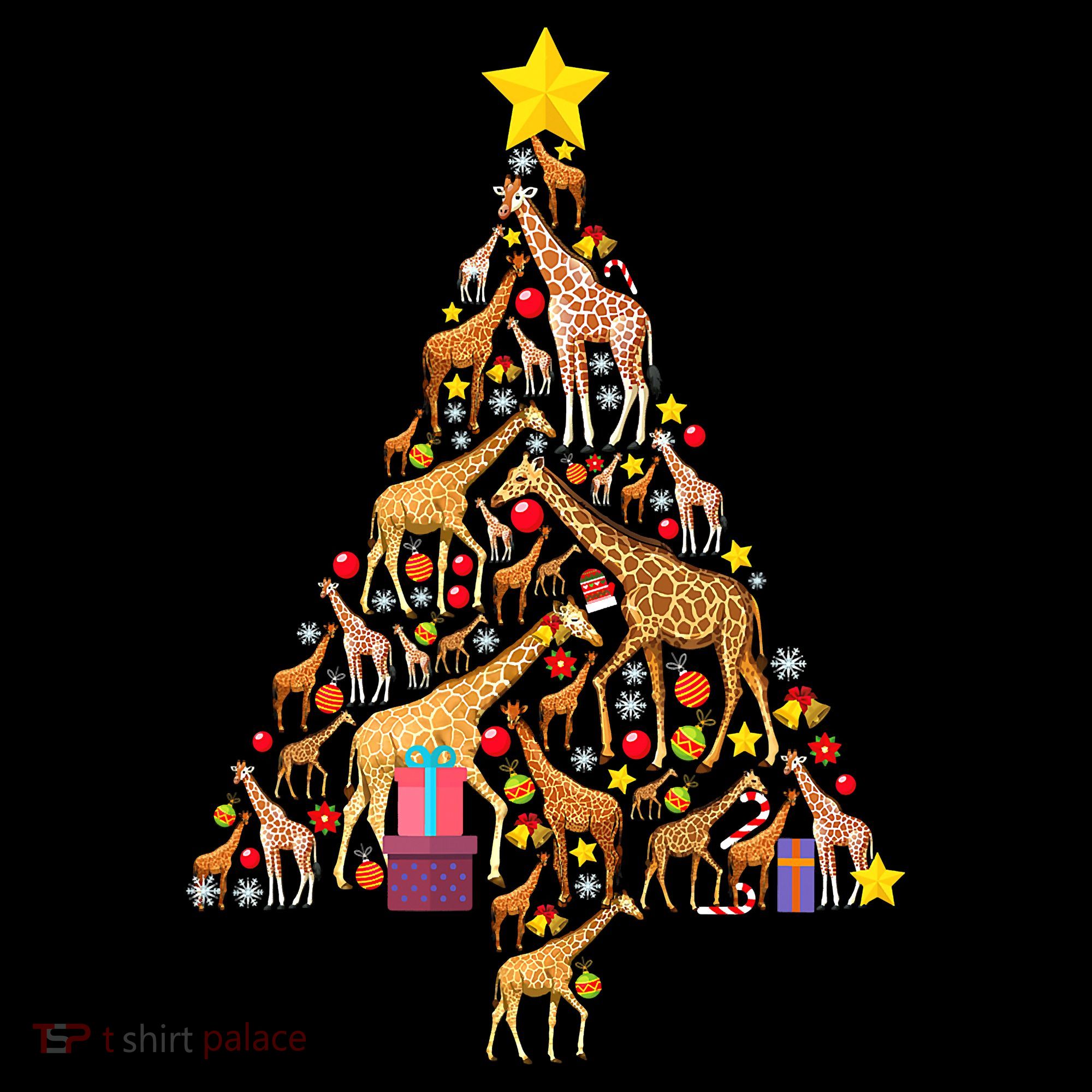 Funny Giraffe Christmas Tree Zookeeper Xmas Women's Tank Top