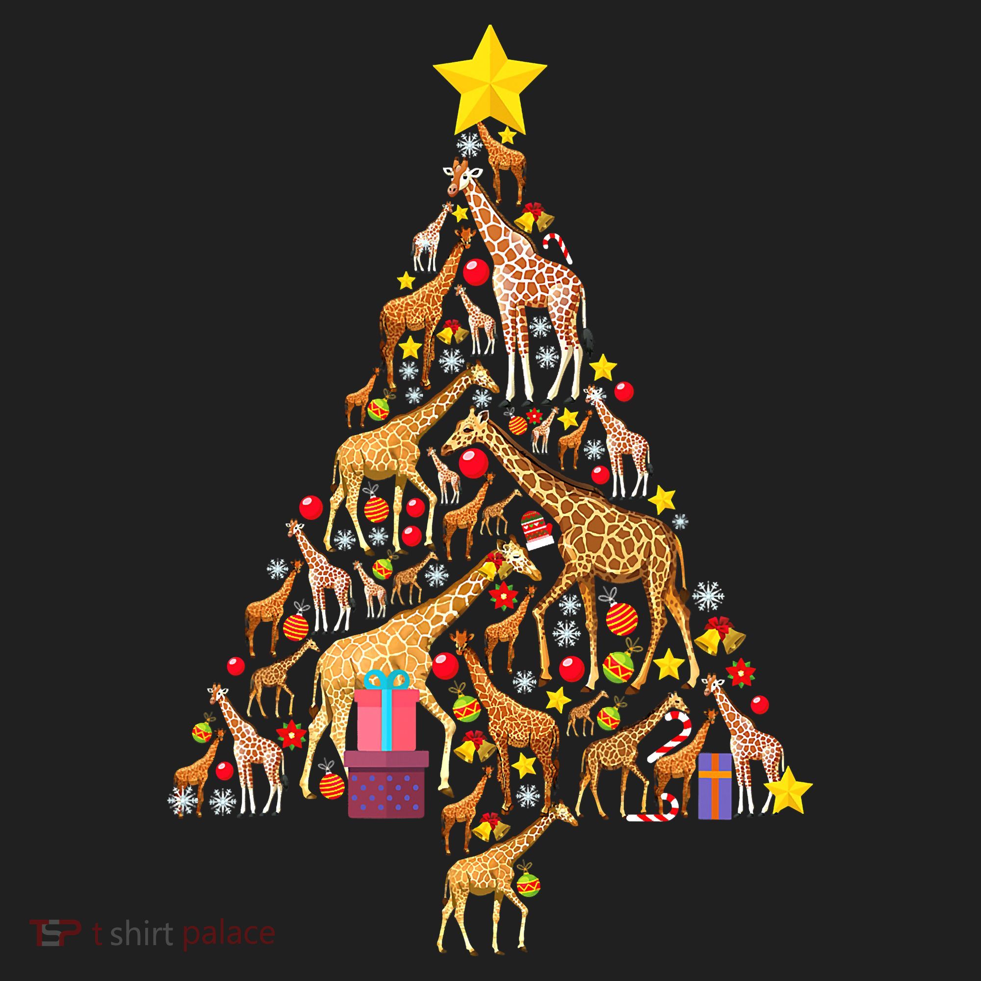 Funny Giraffe Christmas Tree Zookeeper Xmas Hat