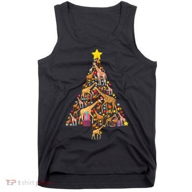 Funny Giraffe Christmas Tree Zookeeper Xmas Tank Top