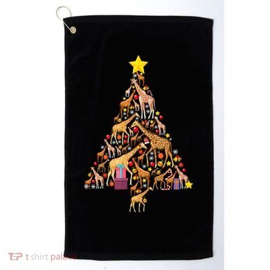 Funny Giraffe Christmas Tree Zookeeper Xmas Golf Towel