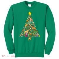 Funny Giraffe Christmas Tree Zookeeper Xmas Sweatshirt thumb 0