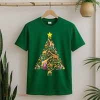 Funny Giraffe Christmas Tree Zookeeper Xmas T-Shirt thumb 2