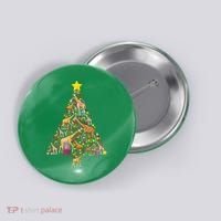 Funny Giraffe Christmas Tree Zookeeper Xmas Button thumb 0