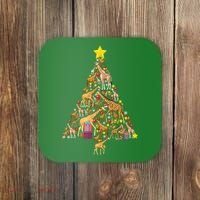 Funny Giraffe Christmas Tree Zookeeper Xmas Coaster thumb 0
