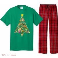 Funny Giraffe Christmas Tree Zookeeper Xmas Pajama Set thumb 0