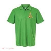 Funny Giraffe Christmas Tree Zookeeper Xmas Polo thumb 0