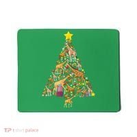 Funny Giraffe Christmas Tree Zookeeper Xmas Mousepad thumb 0