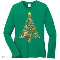 Funny Giraffe Christmas Tree Zookeeper Xmas Women's Long Sleeve Shirt thumb 0