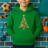 Funny Giraffe Christmas Tree Zookeeper Xmas Kids Hoodie thumb 2