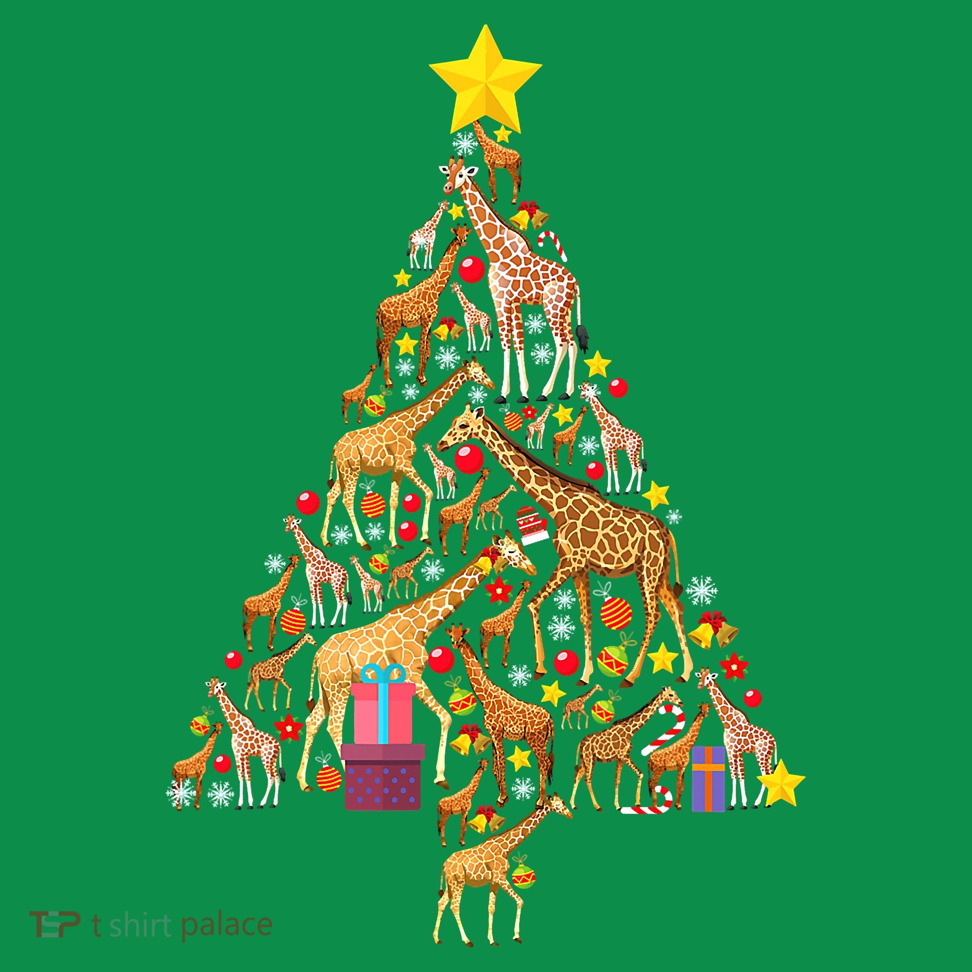 Funny Giraffe Christmas Tree Zookeeper Xmas Kids Hoodie