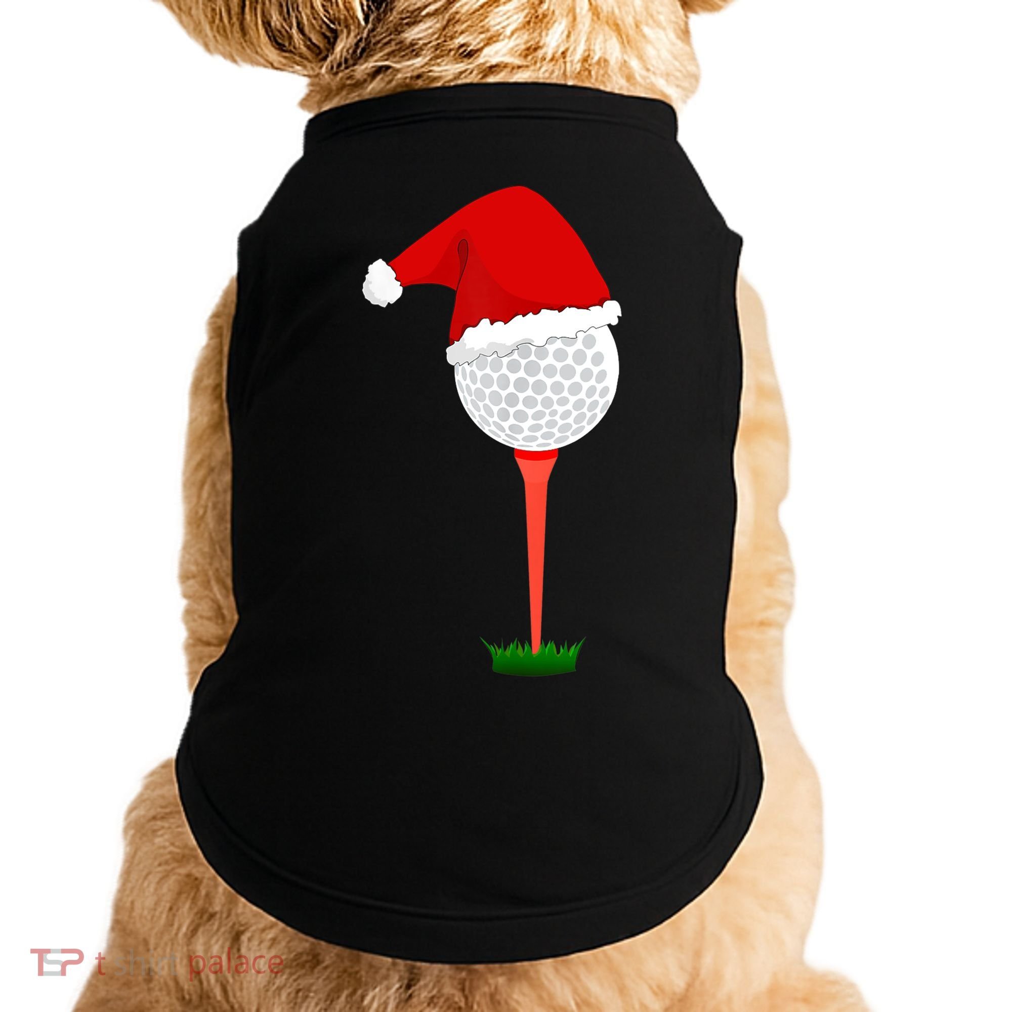 Funny Golfing Christmas Tee Holiday Golf Ball TShirt Doggie Tank