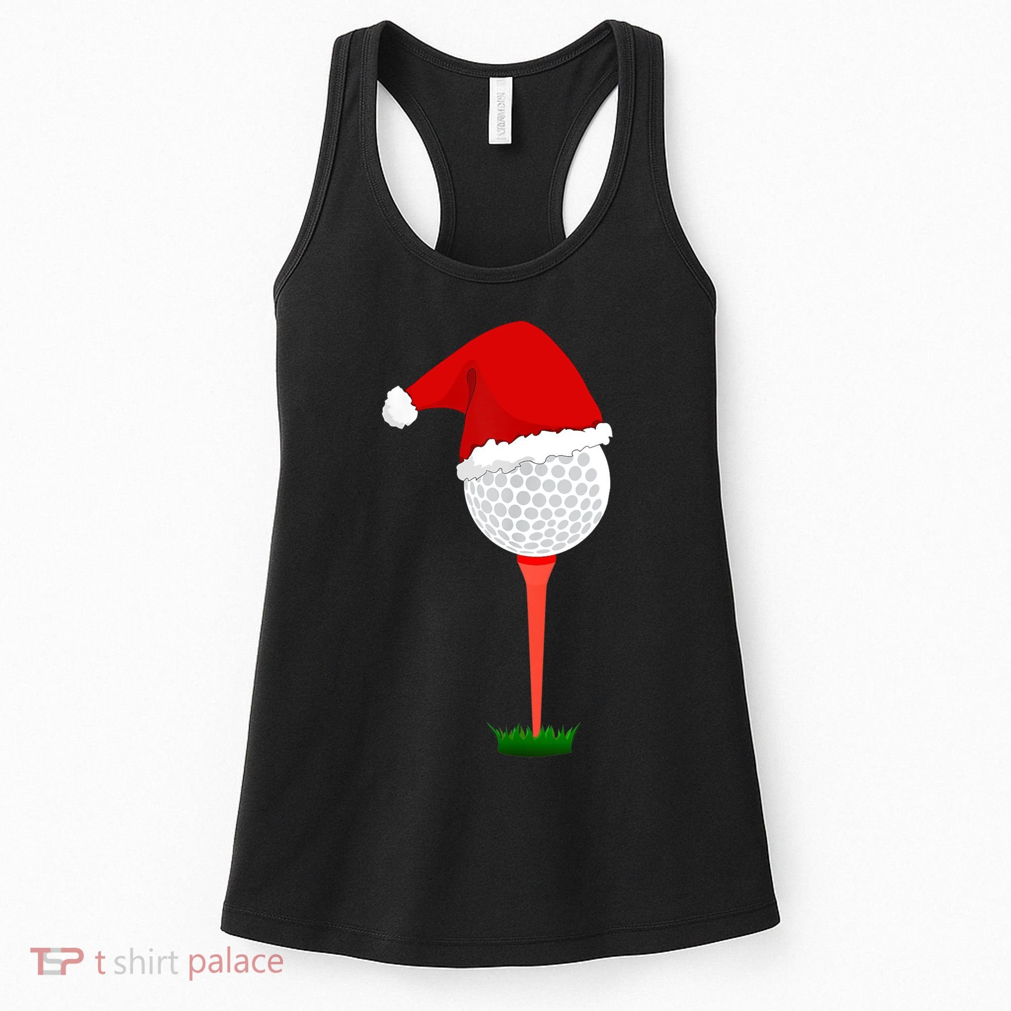 Funny Golfing Christmas Tee Holiday Golf Ball TShirt Women's Tank Top