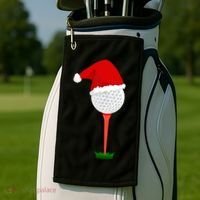 Funny Golfing Christmas Tee Holiday Golf Ball TShirt Golf Towel thumb 2