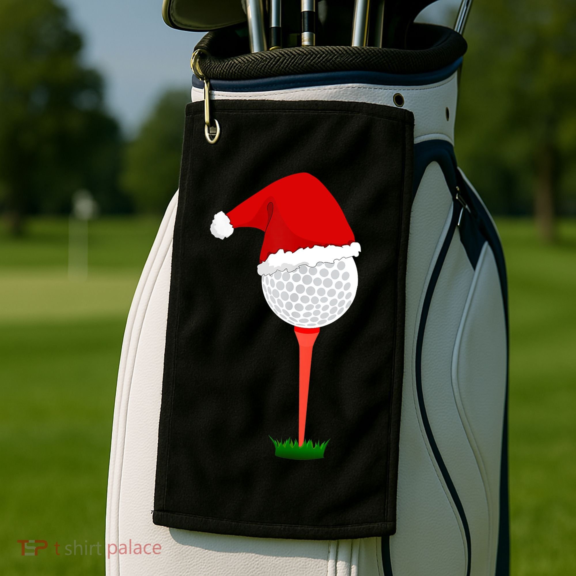 Funny Golfing Christmas Tee Holiday Golf Ball TShirt Golf Towel