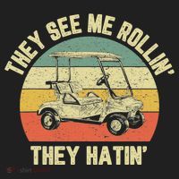 Funny Golf Cart See Me Rollin They Hatin Humor Hat thumb 2