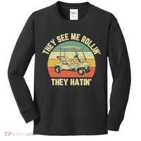 Funny Golf Cart See Me Rollin They Hatin Humor Kids Long Sleeve Shirt thumb 0