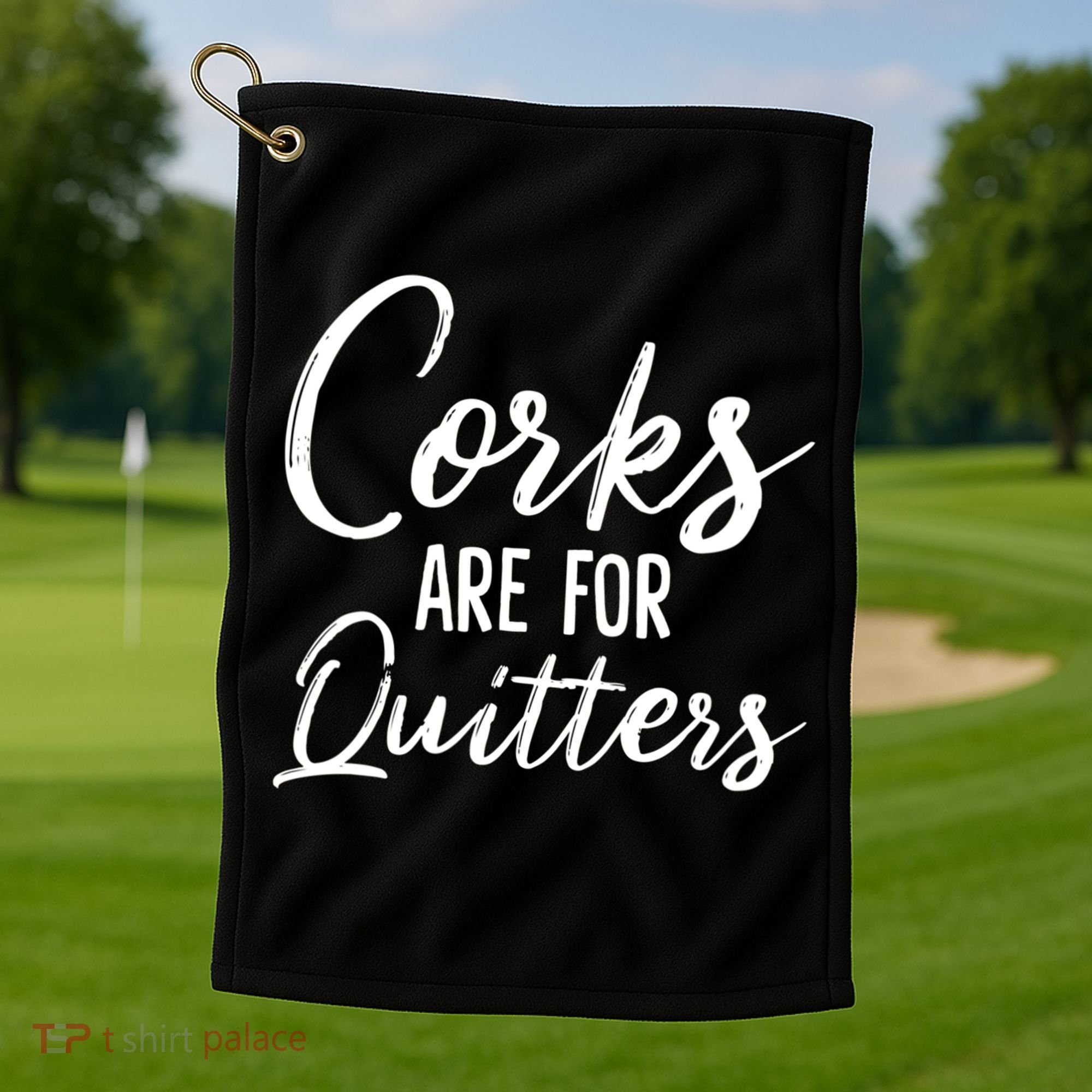 Funny Gift Corks Are For Quitters Funny Wine Ing Sarcasm Gift Golf Towel
