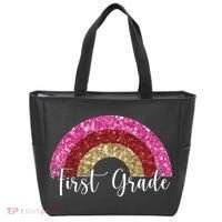 First Grade Cute Rainbow Back To School Tote Bag thumb 0