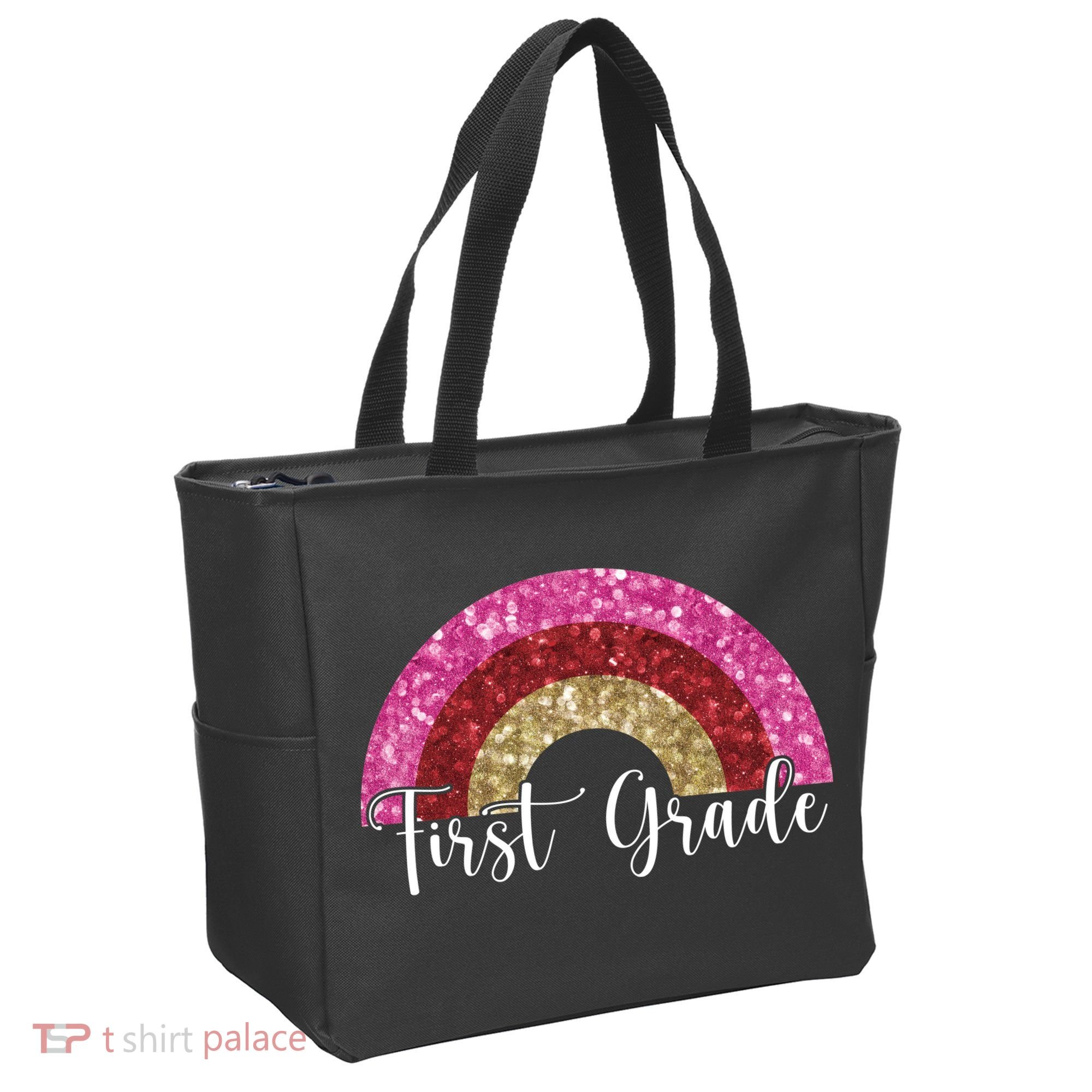 First Grade Cute Rainbow Back To School Tote Bag
