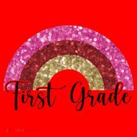First Grade Cute Rainbow Back To School Santa Hat thumb 1