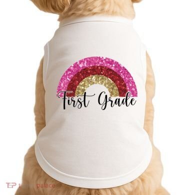 First Grade Cute Rainbow Back To School Doggie Tank