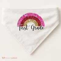 First Grade Cute Rainbow Back To School USA-Made Doggie Bandana thumb 0