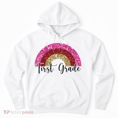 First Grade Cute Rainbow Back To School Hoodie