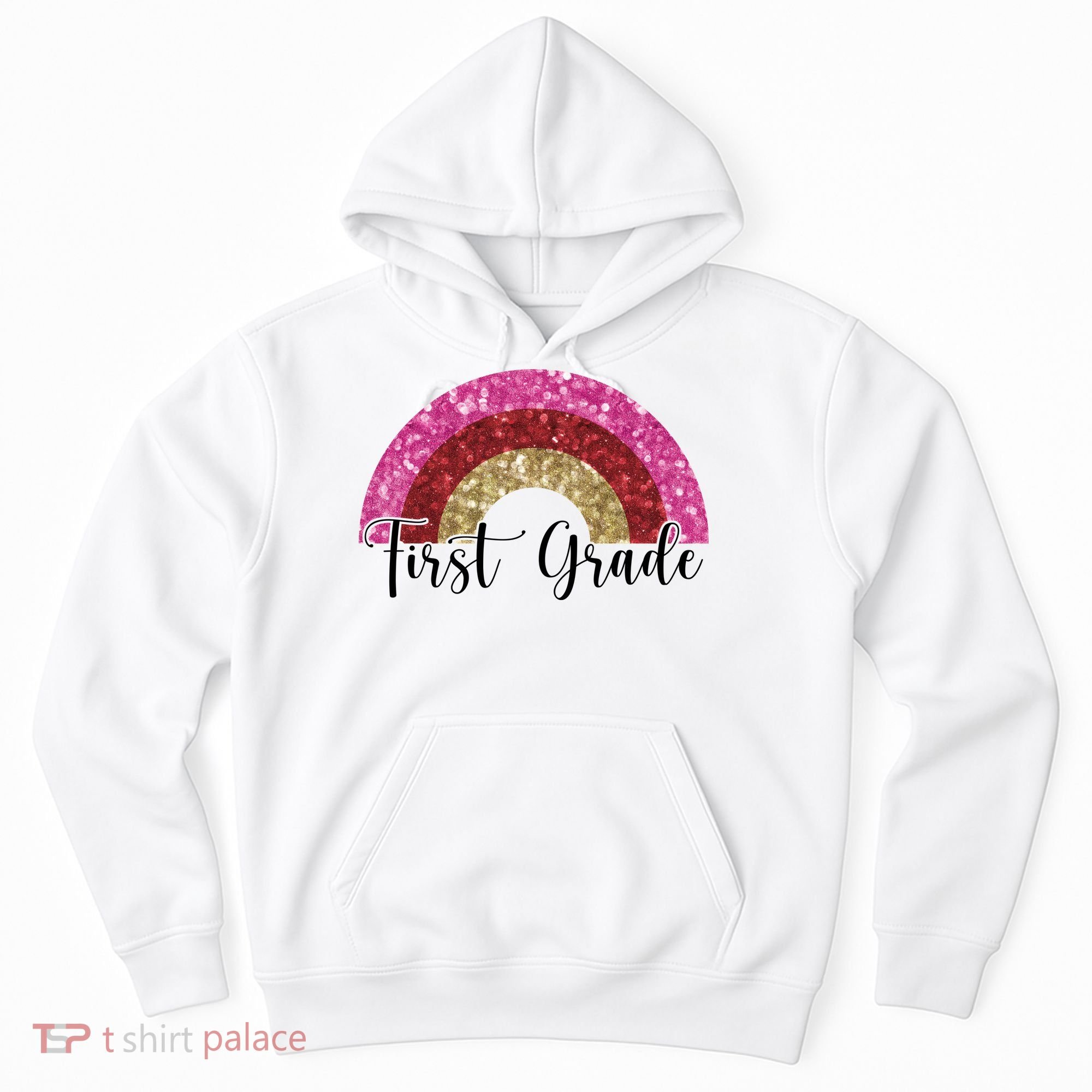 First Grade Cute Rainbow Back To School Hoodie