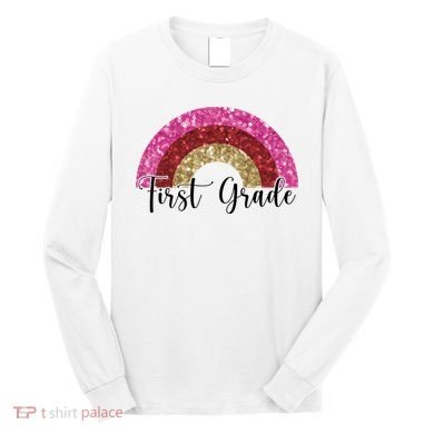 First Grade Cute Rainbow Back To School Long Sleeve Shirt