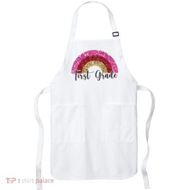 First Grade Cute Rainbow Back To School Apron