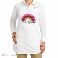 First Grade Cute Rainbow Back To School Apron thumb 2